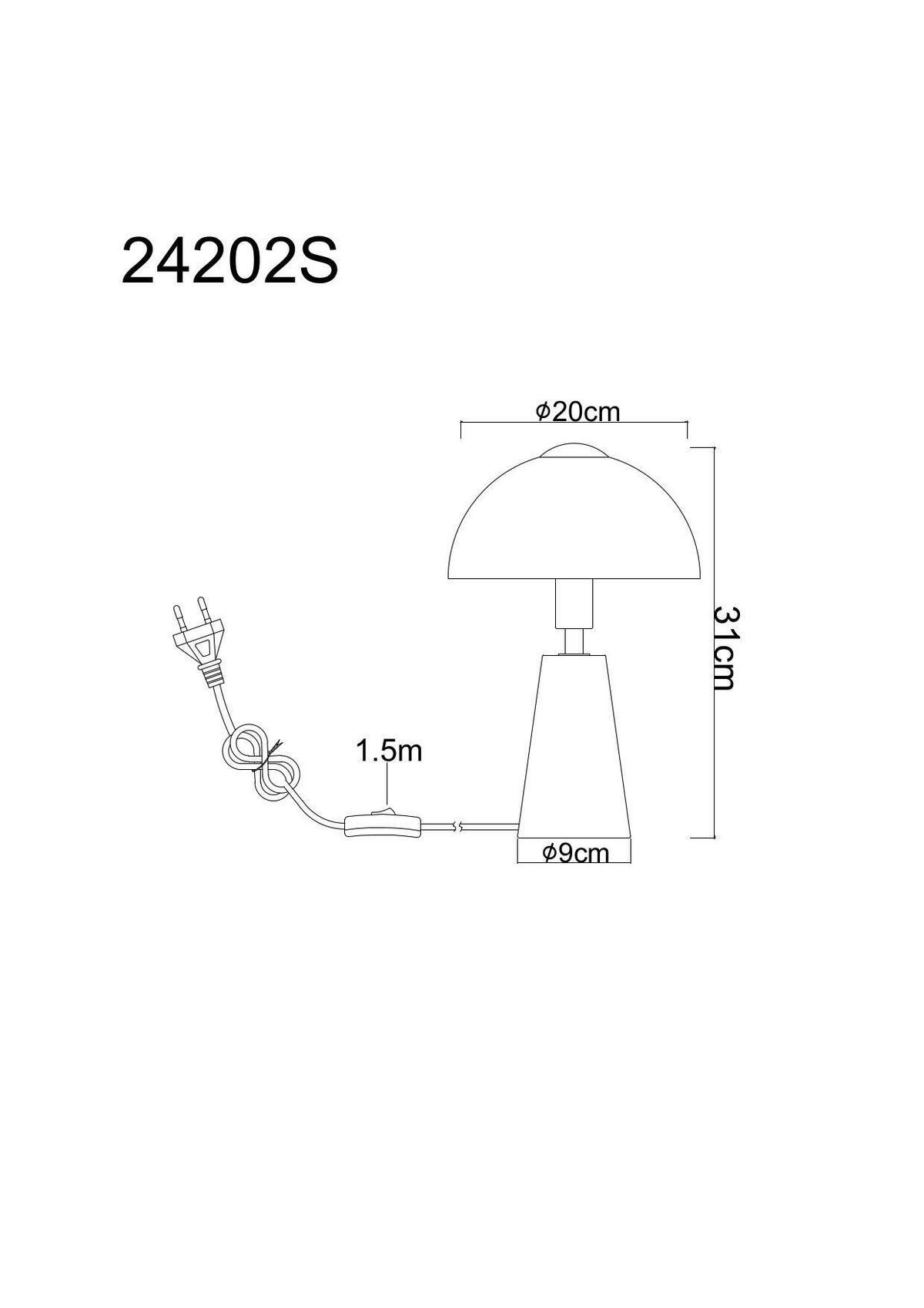 TISCHLEUCHTE 20/31 cm   - Schwarz/Grau, Design, Glas/Metall (20/31cm) - Globo