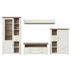 WOHNWAND  in Weiß, Eichefarben  370/206,6/51,2 cm  - Eichefarben/Weiß, Design, Glas/Holzwerkstoff (370/206,6/51,2cm) - SetOne by Musterring