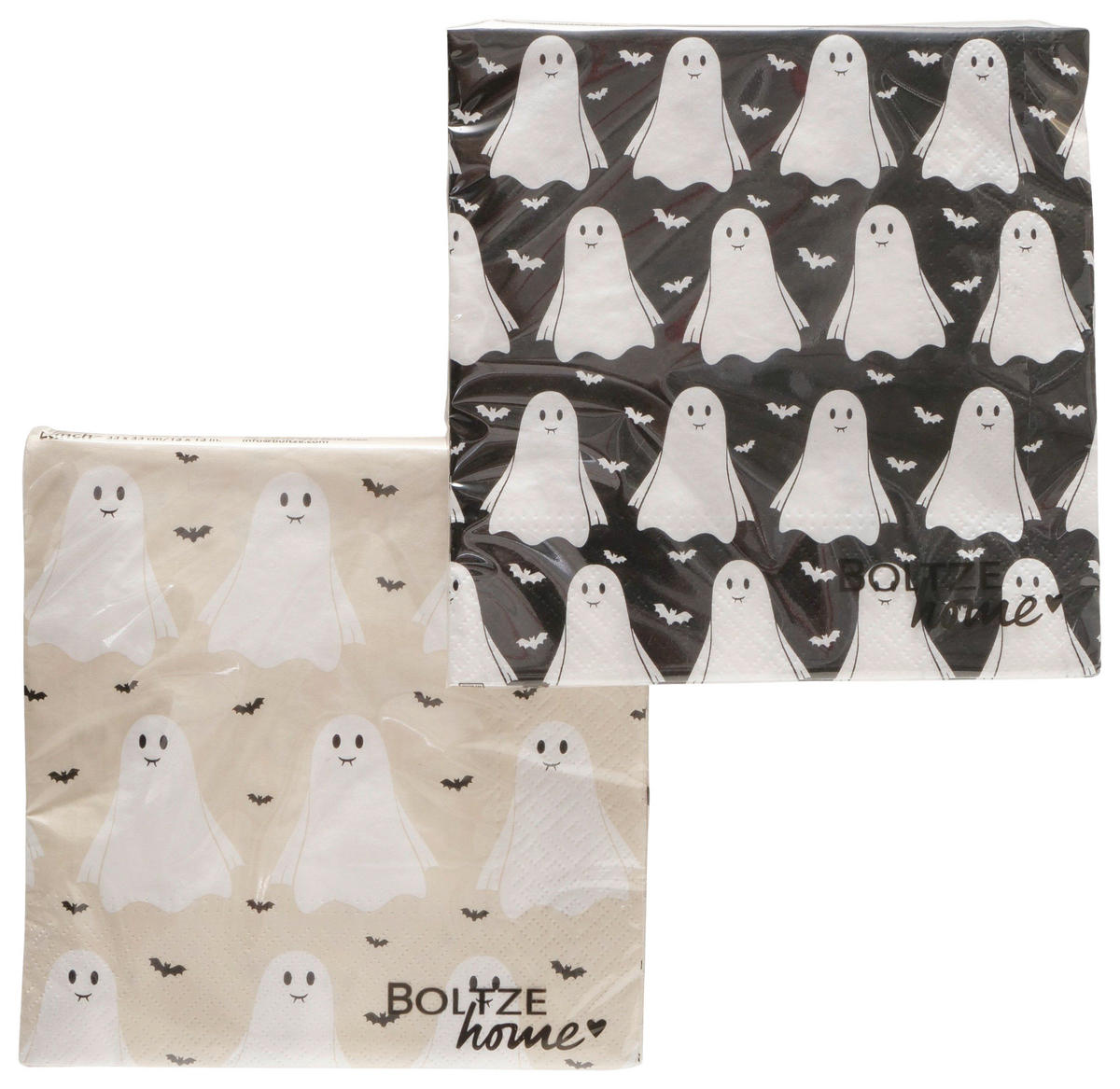 SERVÍTKA STRAŠIDLO HALLOWEEN - čierna/béžová, Trend, papier (16,5/16,5/2cm)