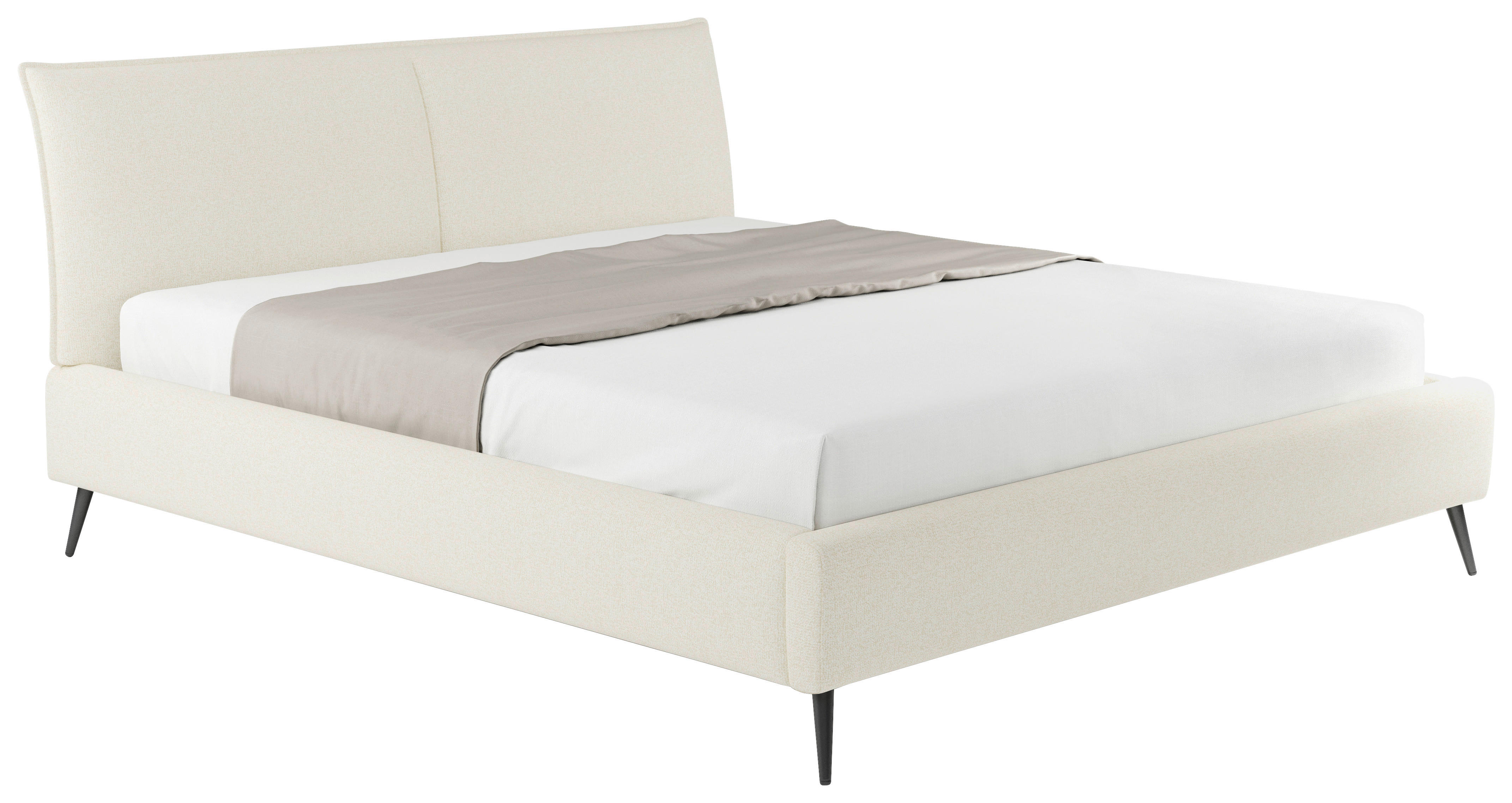 POLSTERBETT gepolstertes Kopfteil, Bettkasten, Lattenroste Beige 180/200 cm  - Beige/Schwarz, Design, Holz/Textil (180/200cm) - Esposa