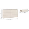 KOMMODE , 155/83/42 cm, 6 Schublade(n)  - Sandfarben/Silberfarben, Trend, Holzwerkstoff/Kunststoff (155/83/42cm) - Carryhome