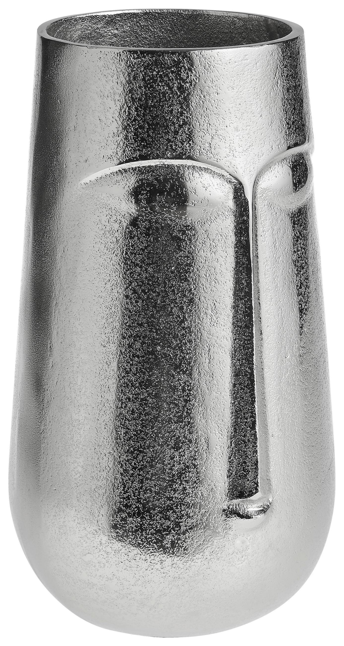 VASE 28 cm  - Nickelfarben, Trend, Metall (16/16/28cm) - Ambia Home
