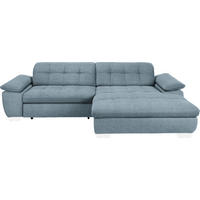 ECKSOFA Mikrofaser Blaugrau  - Chromfarben/Blaugrau, Design, Textil/Metall (265/180cm) - Carryhome