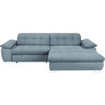 ECKSOFA in Mikrofaser Blaugrau  265/180 cm  - Chromfarben/Blaugrau, Design, Textil/Metall (265/180cm) - Carryhome