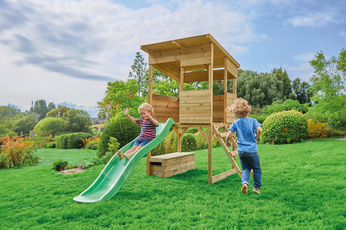 SPIELHAUS  - Fichtefarben, KONVENTIONELL, Holz (241/167/205cm) - Ambia Garden