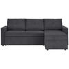 ECKSOFA Anthrazit Cord  - Anthrazit/Schwarz, KONVENTIONELL, Kunststoff/Textil (218/155cm) - Ti'me