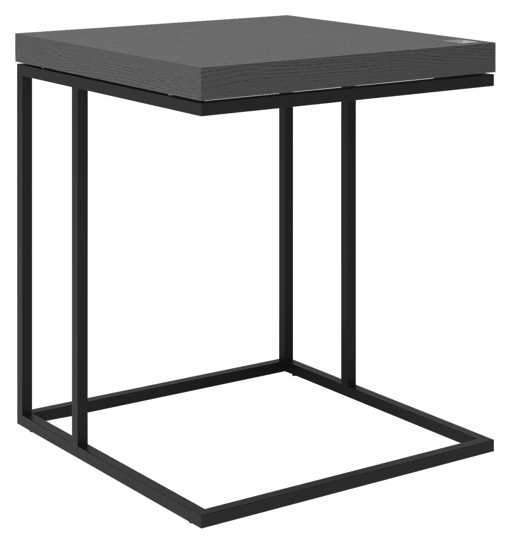 BEISTELLTISCH Eiche furniert quadratisch Anthrazit - Anthrazit/Schwarz, Design, Holz/Metall (45/45/53cm) - Joop!