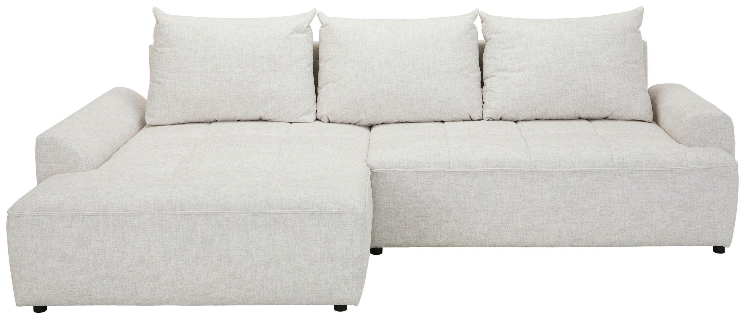 ECKSOFA Naturfarben Mikrofaser  - Schwarz/Naturfarben, KONVENTIONELL, Kunststoff/Textil (169/295cm) - Carryhome