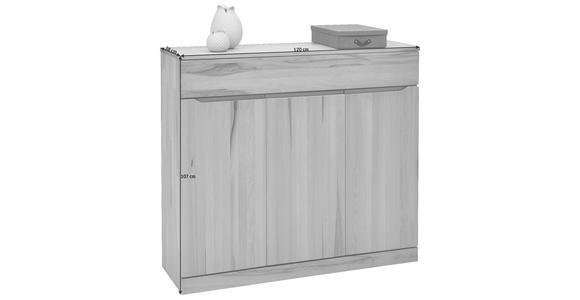 SCHUHSCHRANK - Buchefarben/Grau, Natur, Holz/Metall (120/107/38cm) - Valnatura