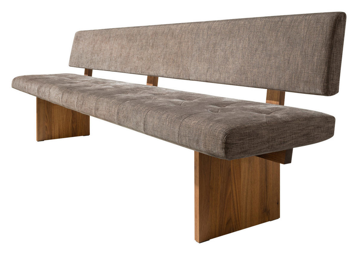 SITZBANK 216/85,5/57 cm  in Braun, Nussbaumfarben  - Nussbaumfarben/Braun, Design, Holz/Textil (216/85,5/57cm) - TEAM 7