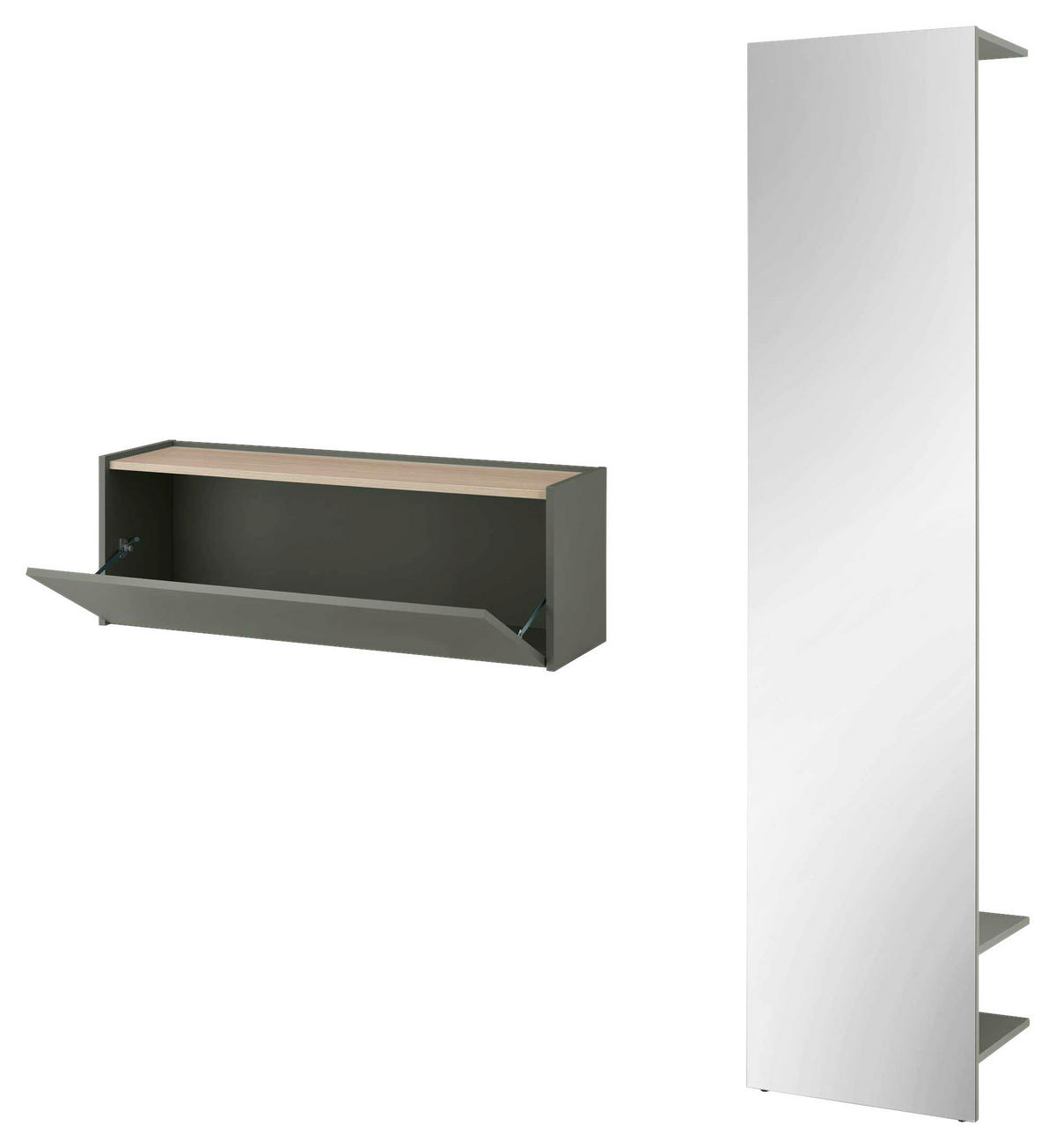 GARDEROBE 2-teilig  in 150/200/30 cm  - Eichefarben/Salbeigrün, Design, Holzwerkstoff (150/200/30cm) - Modante