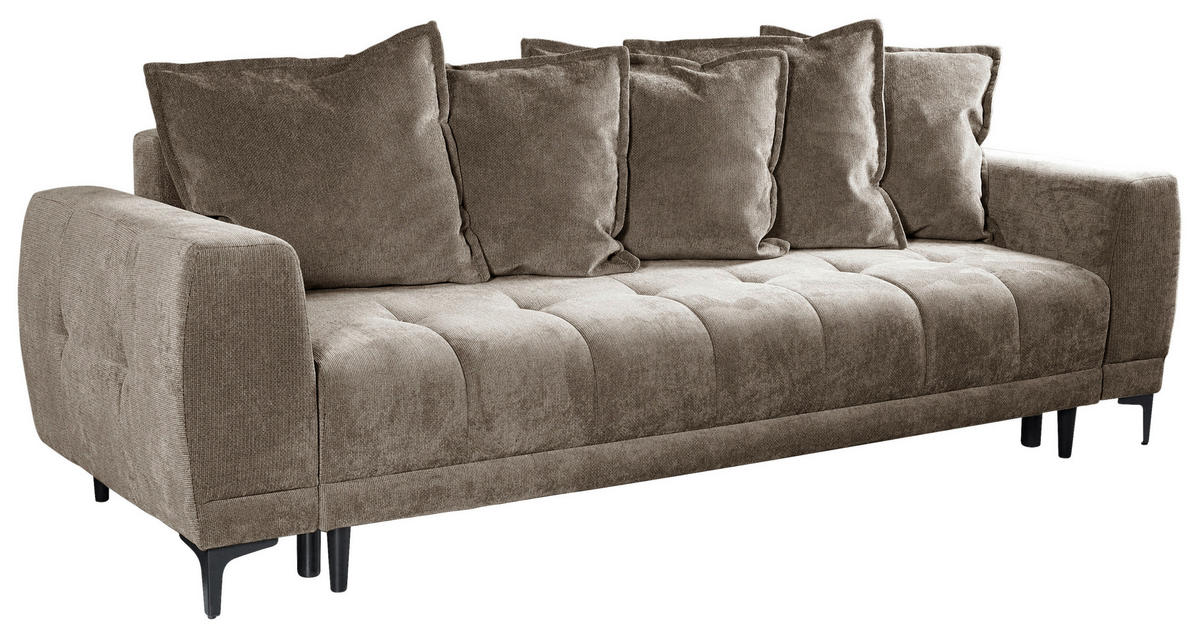 SCHLAFSOFA  mit Bettkasten erhältlich, Bettfunktion erhältlich Struktur Schlammfarben  - Schlammfarben/Schwarz, Design, Holz/Textil (247/94/90cm) - MID.YOU