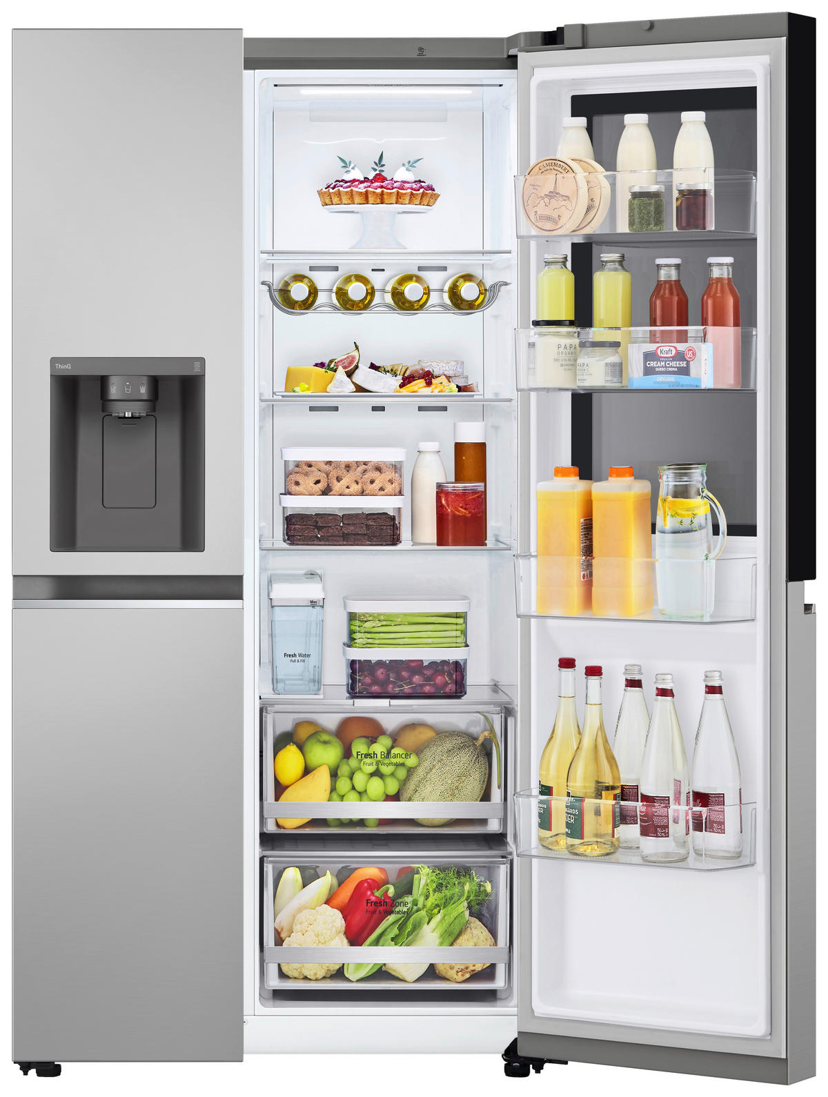 SIDE-BY-SIDE 91,3/179/73,5 cm GSGV81PYLL  - Silberfarben, Trend, Glas/Kunststoff (91,3/179/73,5cm) - LG