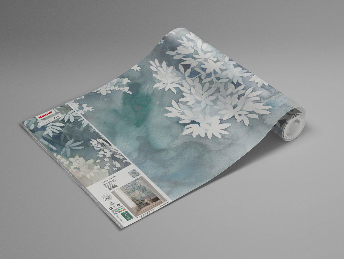 NON WOVEN-TAPET 200/250 cm  - vit/grön, Basics (200/250cm) - Komar