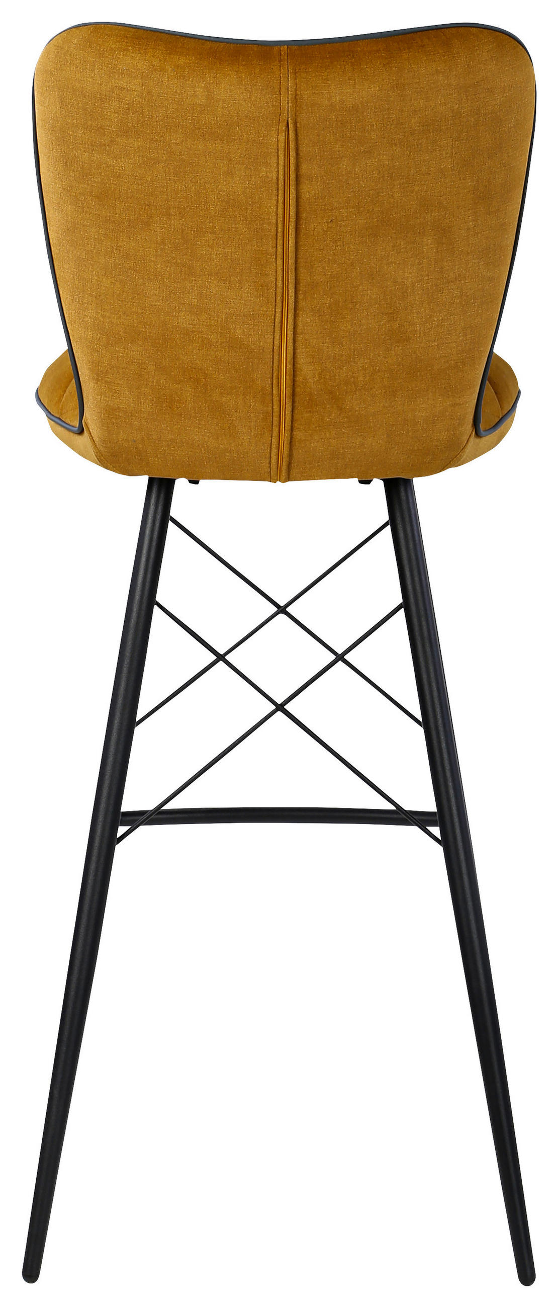BARSKI STOL, rumena  - rumena/črna, Design, kovina/tekstil (44/107/53cm) - Hom`in