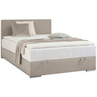 BOXBETT 90/200 cm  in Sandfarben  - Sandfarben/Chromfarben, Konventionell, Kunststoff/Textil (90/200cm) - Carryhome