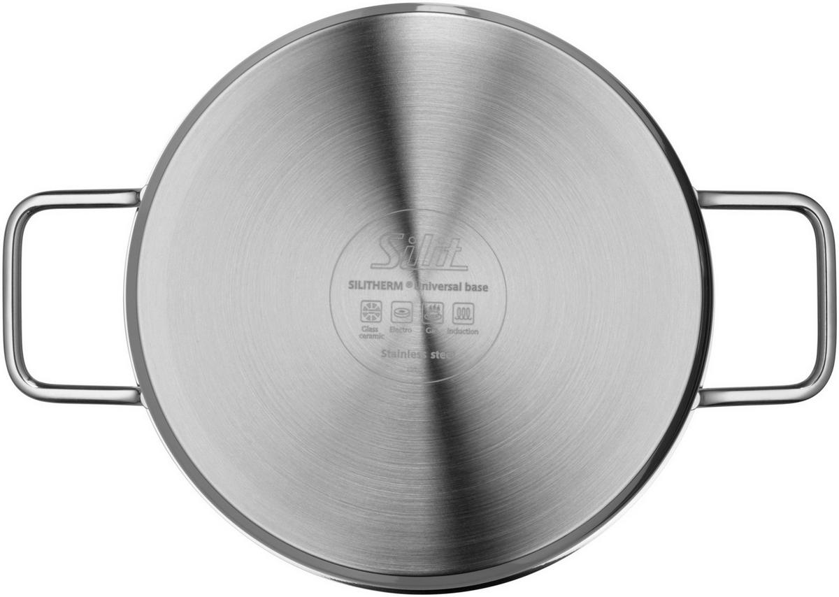 KOCHTOPFSET Alicante 5-teilig  - Edelstahlfarben, Basics, Glas/Metall (29,8/26/52,5cm) - Silit