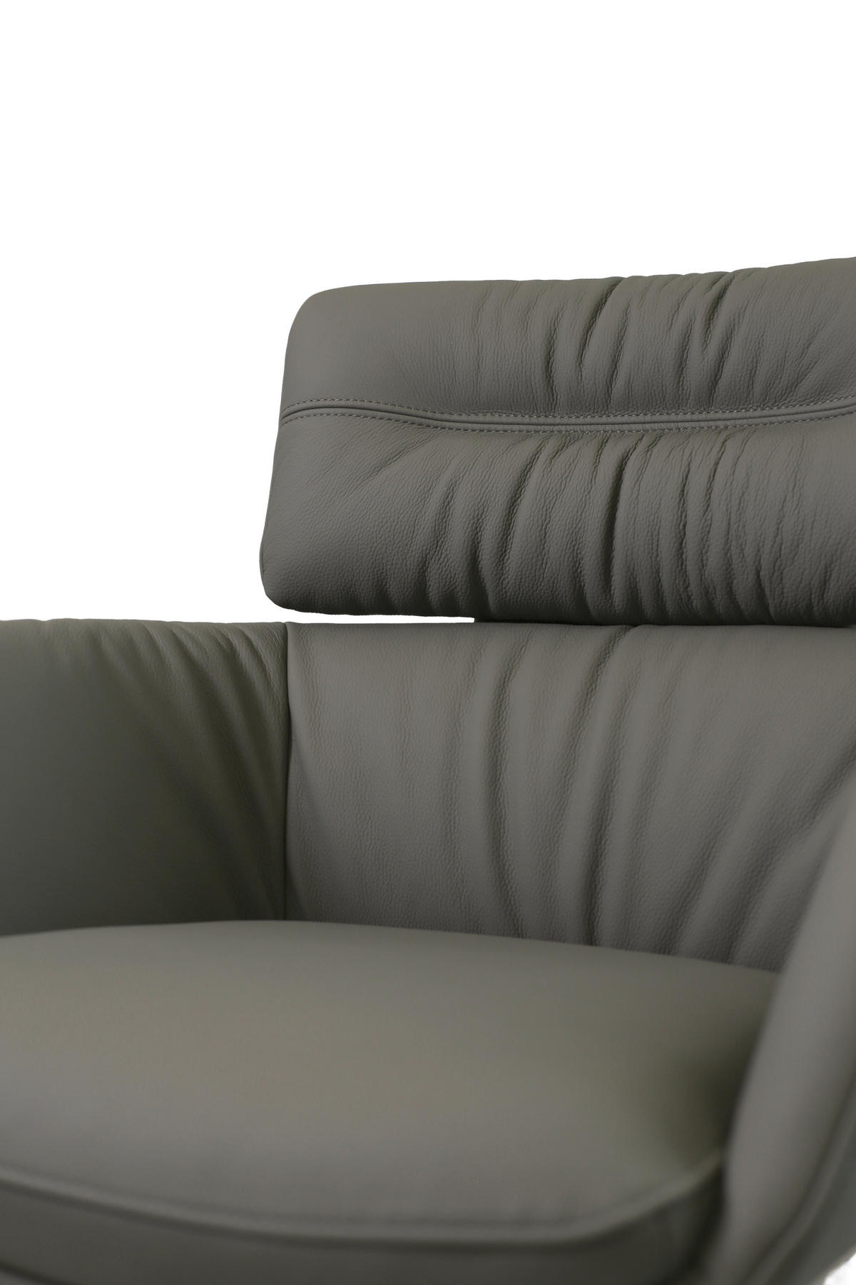 ARMLEHNSTUHL  Lederauswahl, Wippfunktion, Sitzfläche 360° drehbar  Echtleder  - Dunkelgrau/Schwarz, Design, Leder/Metall (62/92/66cm) - Dieter Knoll