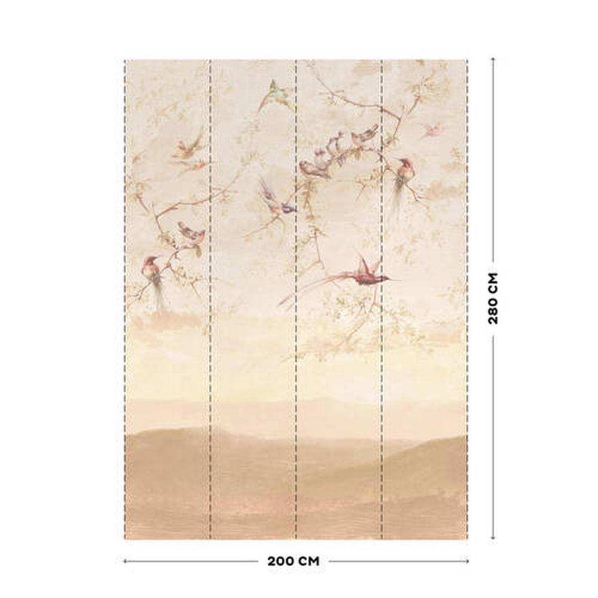 FOTOTAPETE  - Taupe/Pink, Basics, Papier/Kunststoff (200/280cm) - Xora
