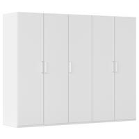 DREHTÜRENSCHRANK 251/197/60 cm,  in Weiß, 5 Tür(en)  - Weiß, Design, Holzwerkstoff/Kunststoff (251/197/60cm) - Novel