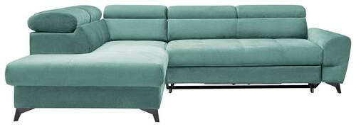 ECKSOFA Mintgrün Velours  - Schwarz/Mintgrün, MODERN, Textil/Metall (212/272cm) - MID.YOU