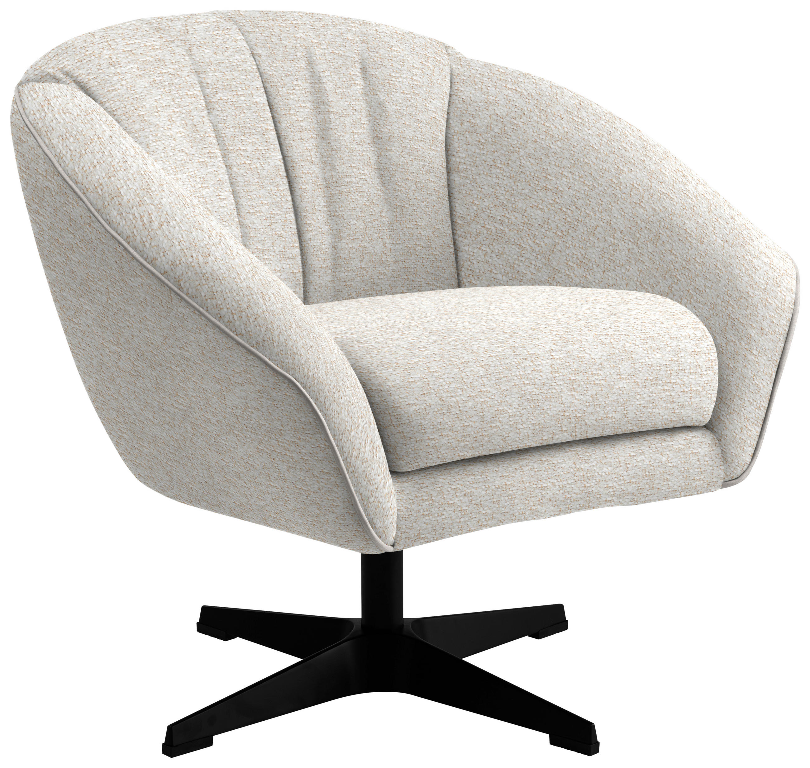 FÅTÖLJ i textil cremefärgad  - svart/cremefärgad, Design, metall/textil (80/78/80cm) - MID.YOU