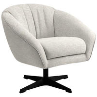 SESSEL in Webstoff Creme  - Creme/Schwarz, Design, Textil/Metall (80/78/80cm) - Stylife