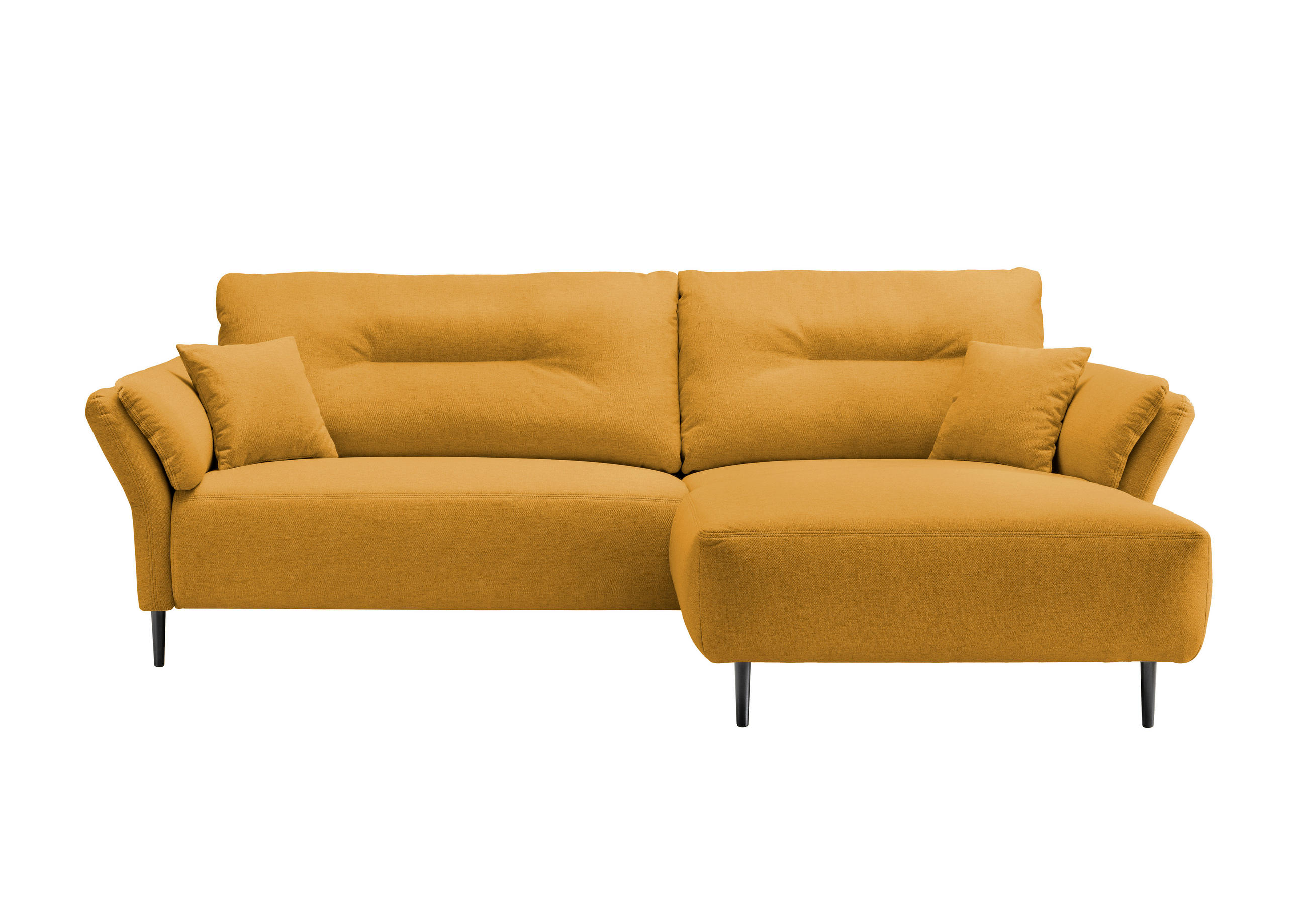 ECKSOFA in Mikrofaser Goldfarben  - Goldfarben/Schwarz, Modern, Holz/Textil (269/172cm) - MID.YOU