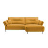 ECKSOFA in Mikrofaser Goldfarben  - Goldfarben/Schwarz, Modern, Holz/Textil (269/172cm) - MID.YOU