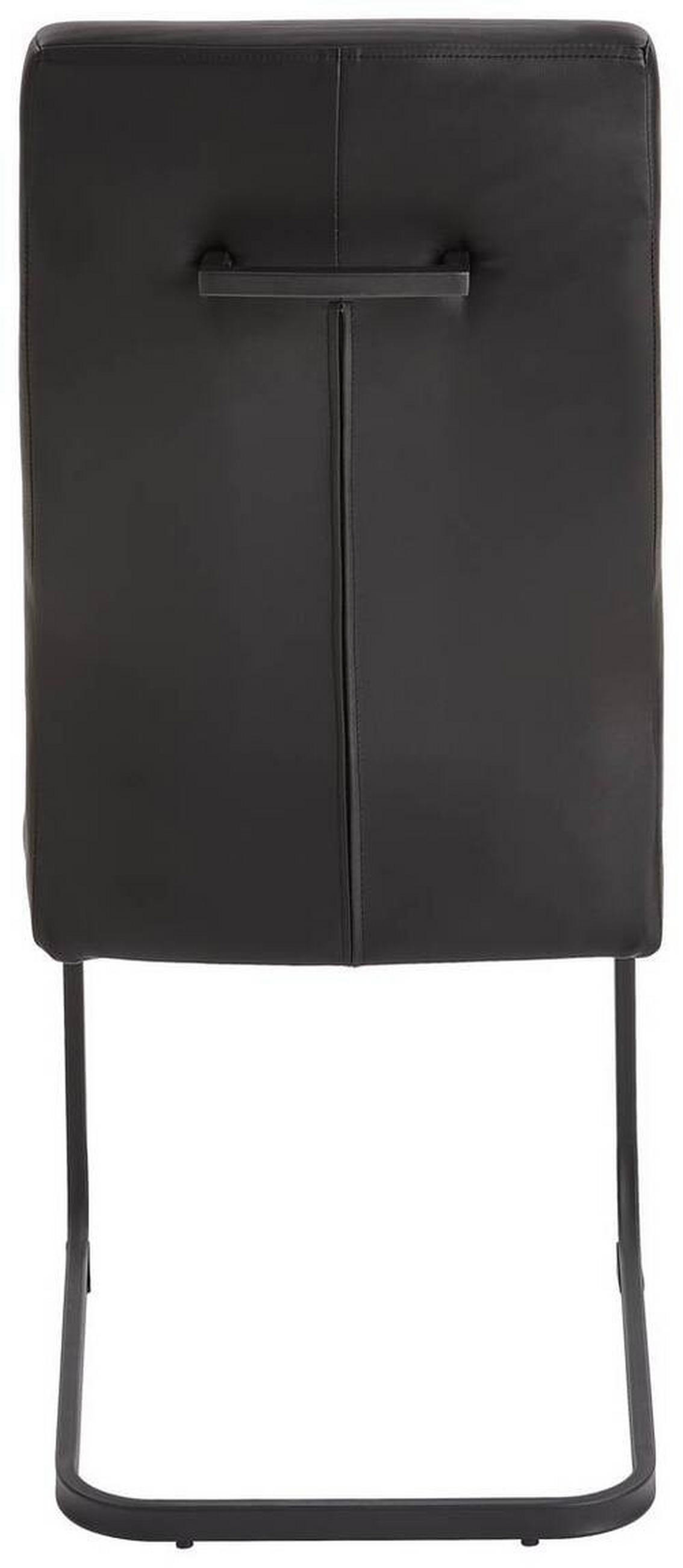 SCHWINGSTUHL  in Eisen Lederlook  - Schwarz, MODERN, Textil/Metall (44/102/61cm) - Livetastic