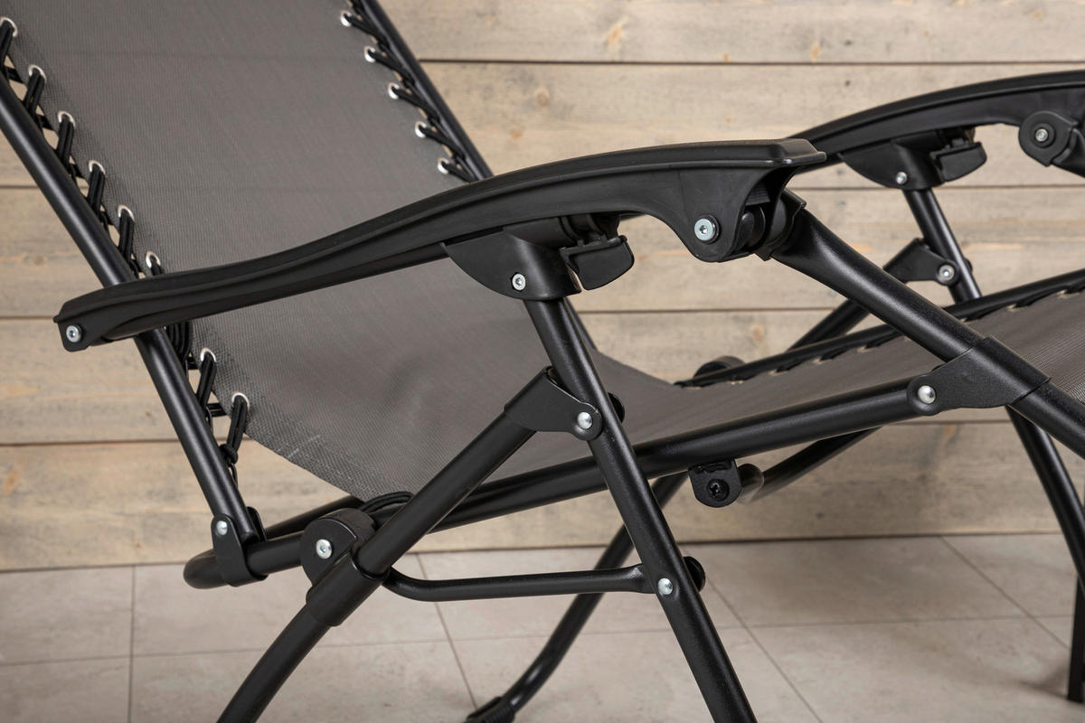 GARTEN-RELAXSESSEL 68/112/90 cm  - Grau, KONVENTIONELL, Kunststoff/Textil (68/112/90cm) - Gardenson