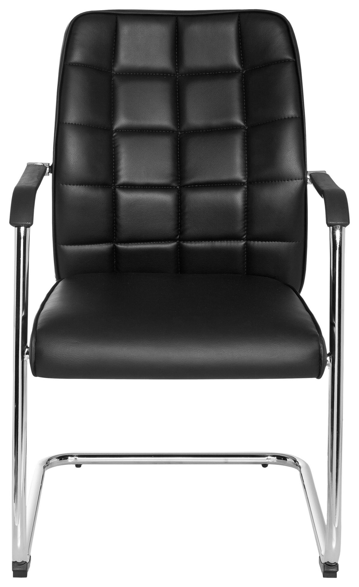 BESUCHERSTUHL Schwarz  - Chromfarben/Schwarz, MODERN, Kunststoff/Textil (55/94/43cm) - MID.YOU