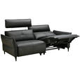 2-SITZER-SOFA  in Echtleder Schwarz   - Schwarz, Design, Leder/Metall (191/98/101cm) - Novel