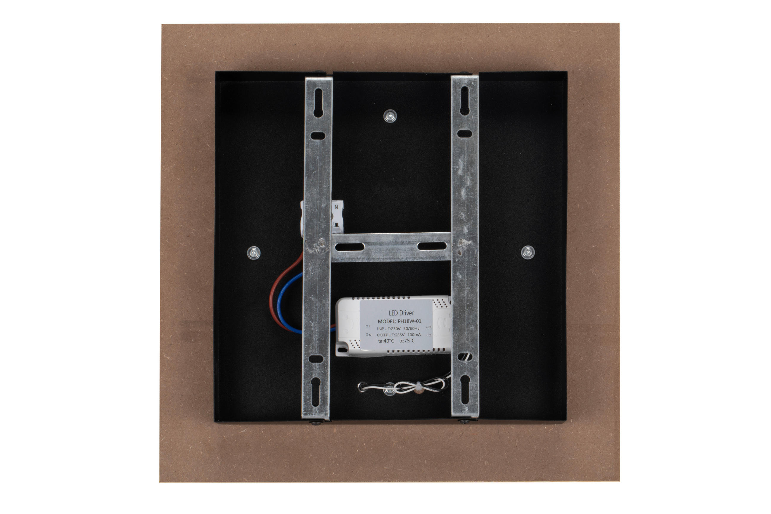 LED-DECKENLEUCHTE   - Schwarz/Naturfarben, Natur, Holzwerkstoff/Metall (32/32cm) - Novel