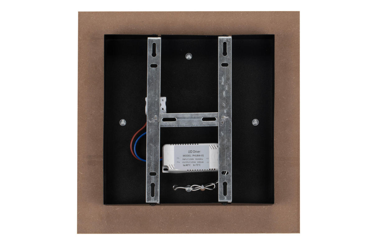 LED-DECKENLEUCHTE   - Schwarz/Naturfarben, Natur, Holzwerkstoff/Metall (32/32cm) - Novel
