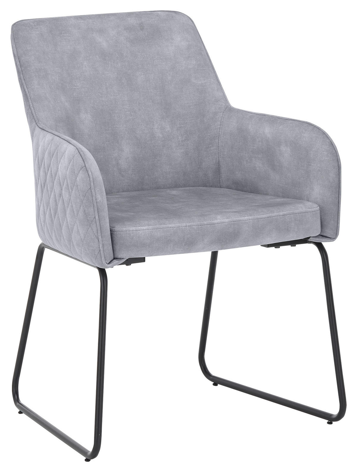 ARMLEHNSTUHL  in Eisen  - Hellgrau/Schwarz, Design, Kunststoff/Metall (60,5/85/63cm) - SetOne by Musterring