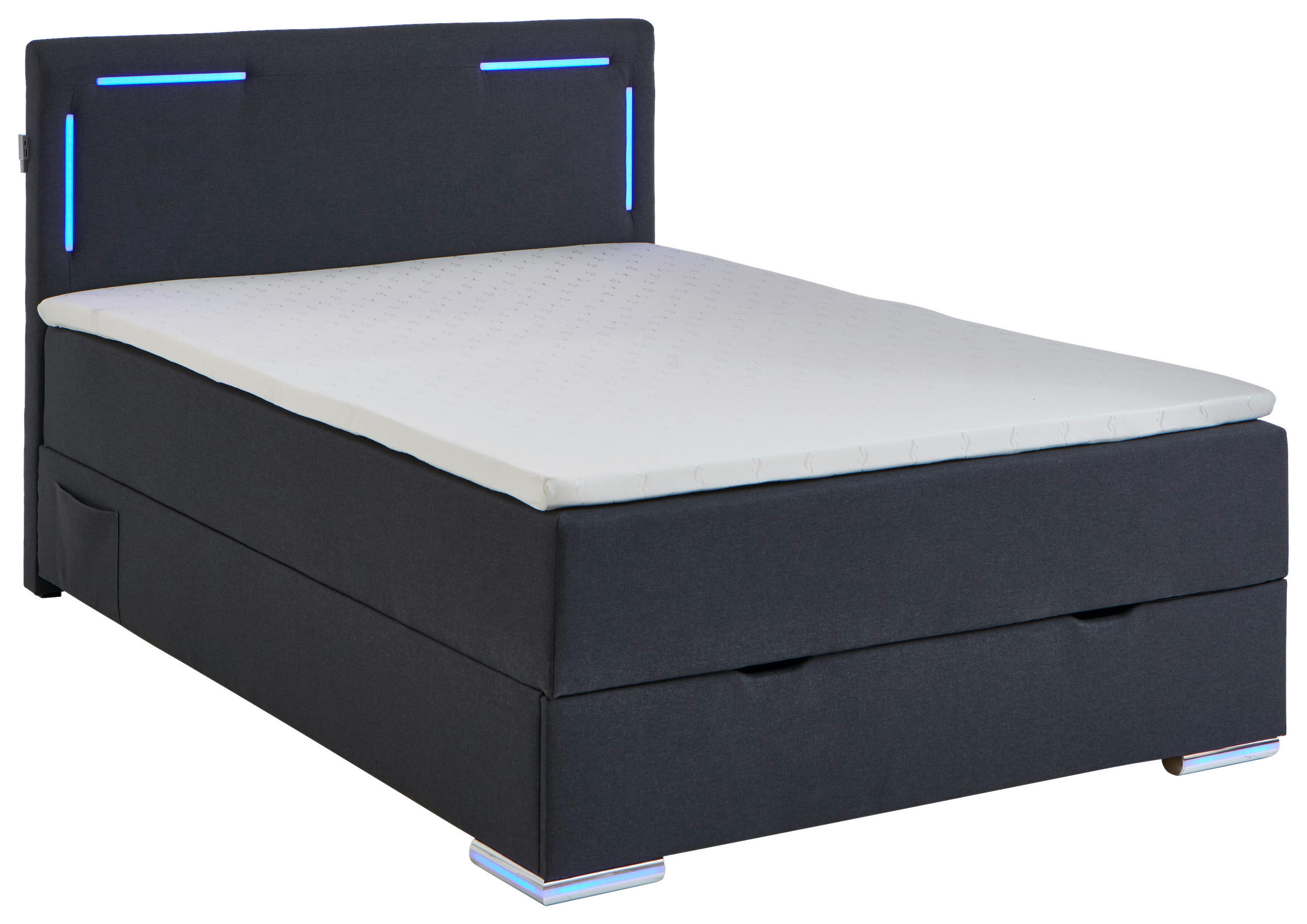 POSTEL BOXSPRING, 120/200 cm, antracitová - barvy stříbra/antracitová, Design, textil/plast (120/200cm) - Xora