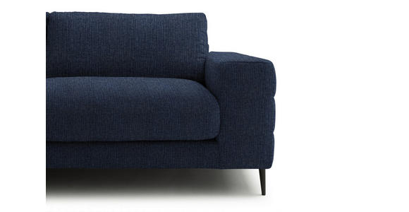 ECKSOFA  in Flachgewebe Dunkelblau  177/253 cm  - Schwarz/Dunkelblau, Design, Textil/Metall (177/253cm) - Dieter Knoll