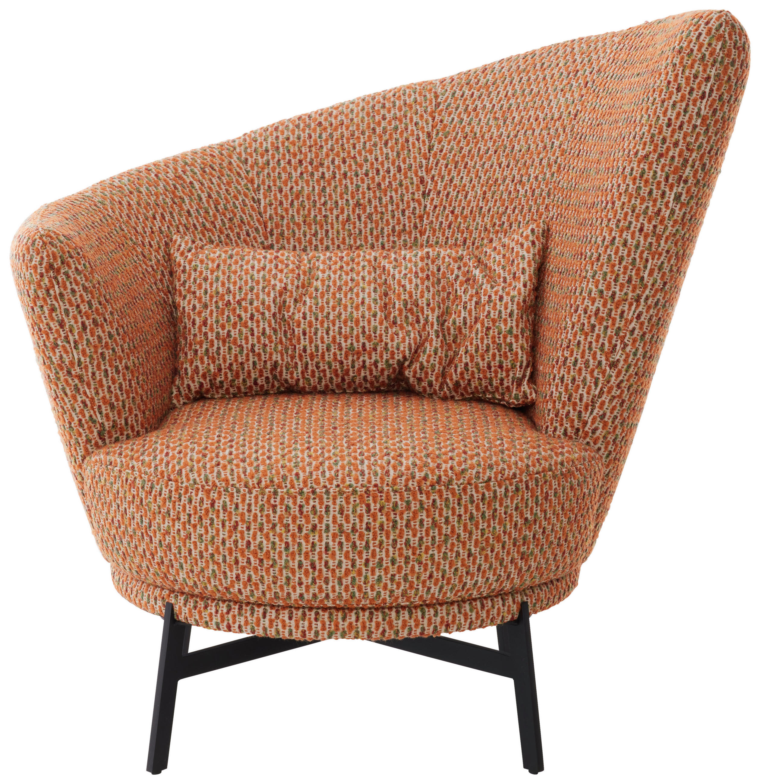 DESIGNSESSEL in Flachgewebe Orange  - Schwarz/Orange, Design, Textil/Metall (97/95/88cm) - Musterring