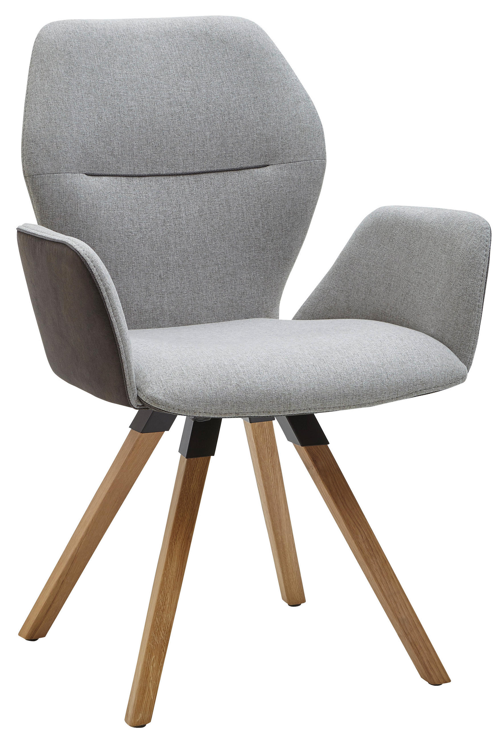 ARMLEHNSTUHL in Holz, Textil Anthrazit, Hellgrau  - Wildeiche/Anthrazit, Design, Holz/Textil (62/91/59cm) - Valnatura