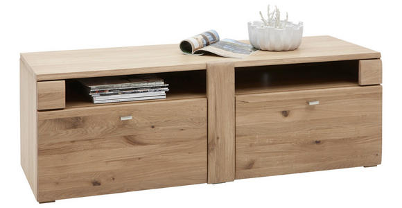 LOWBOARD 141/48/51 cm - Eichefarben/Alufarben, KONVENTIONELL, Holz/Holzwerkstoff (141/48/51cm) - Voleo