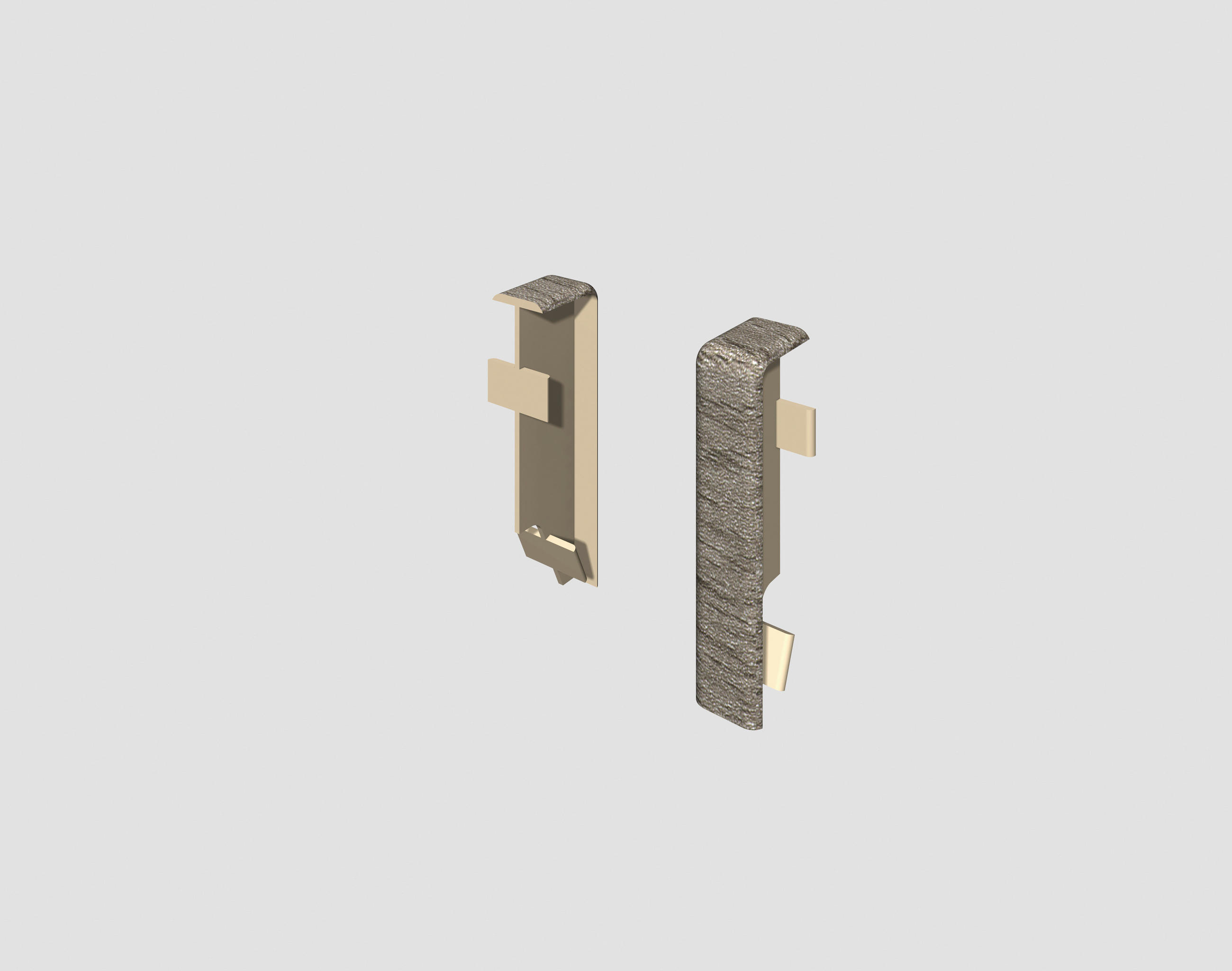 Egger Holzwerkstoffe Sockelleistenverbindungsstück Zwischenstück Grau, Eiche 1.2x5.9x1.6 cm