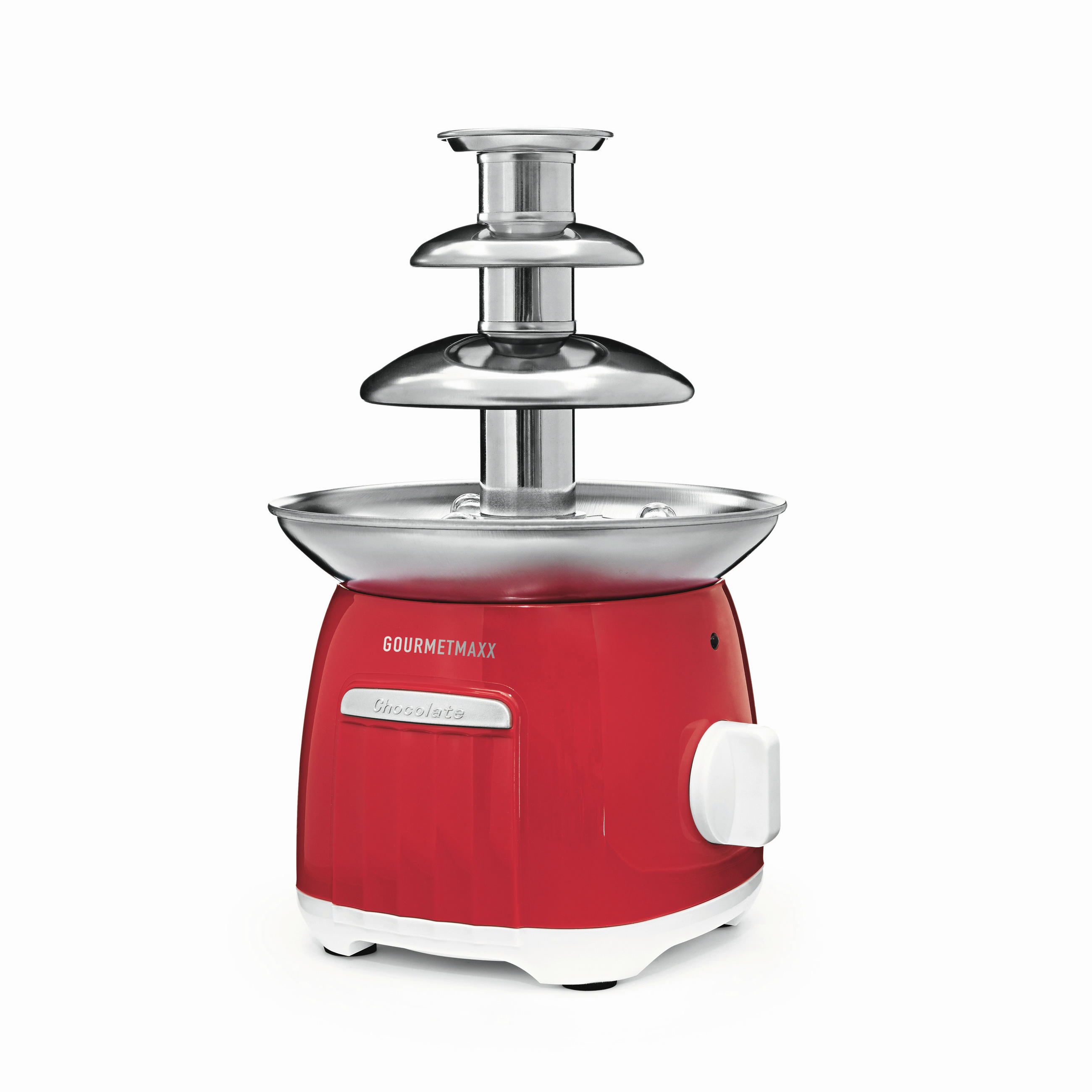 SCHOKOLADENBRUNNEN Retro  - Rot/Weiß, Basics, Kunststoff/Metall (15/15/23cm) - GOURMETMAXX