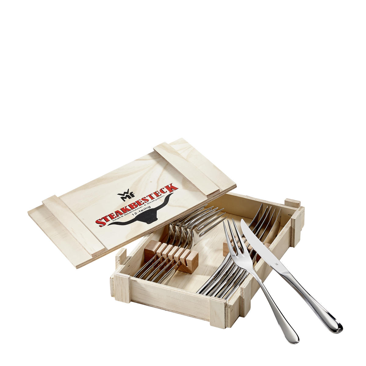 PRÍBOR NA STEAKY, 12-dielne - farba ušľachtilej ocele, Design, kov - WMF