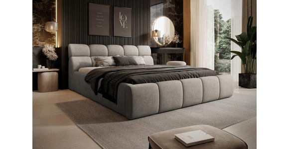 POLSTERBETT 140/200 cm,  in Hellbraun,  - Hellbraun/Schwarz, Design, Kunststoff/Textil (140/200cm) - Esposa