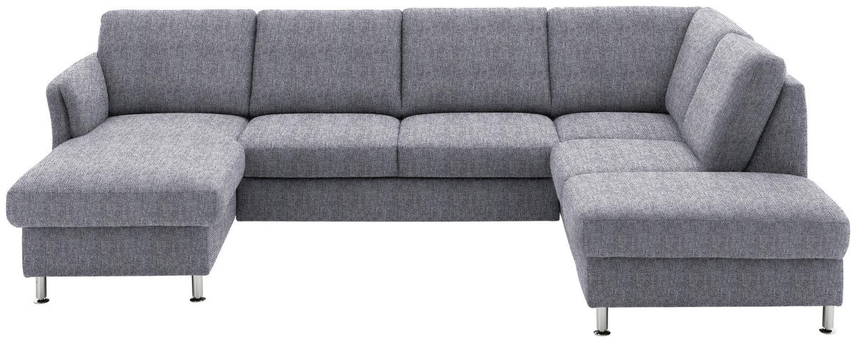 WOHNLANDSCHAFT in Flachgewebe Blau  - Chromfarben/Blau, KONVENTIONELL, Textil/Metall (168/305/200cm) - Beldomo System