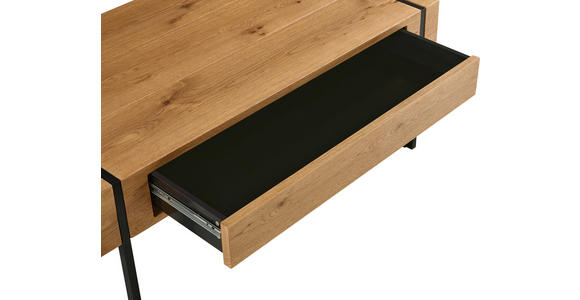 COUCHTISCH in Holz, Metall, Holzwerkstoff 110/59,4/45 cm  - Eichefarben/Schwarz, Design, Holz/Holzwerkstoff (110/59,4/45cm) - Carryhome