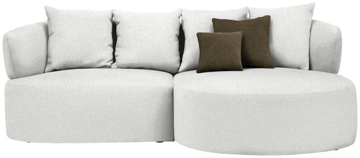 ECKSOFA in Bouclé Sandfarben  235/166 cm  - Sandfarben/Schwarz, MODERN, Kunststoff/Textil (235/166cm) - Hom`in