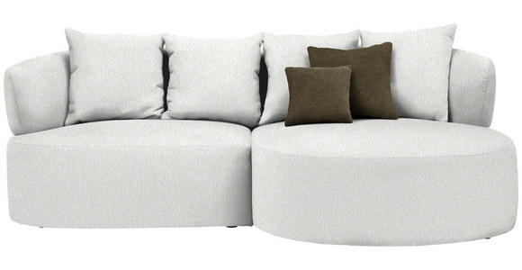 ECKSOFA in Bouclé Sandfarben  - Sandfarben/Schwarz, MODERN, Kunststoff/Textil (235/166cm) - Hom`in