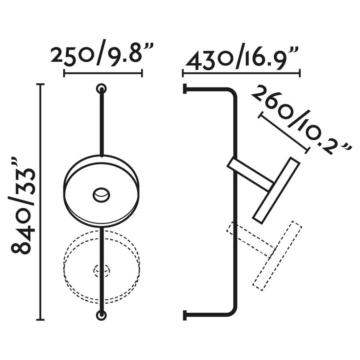 WANDLEUCHTE 25/43/84 cm   - Schwarz, Design, Metall (25/43/84cm)
